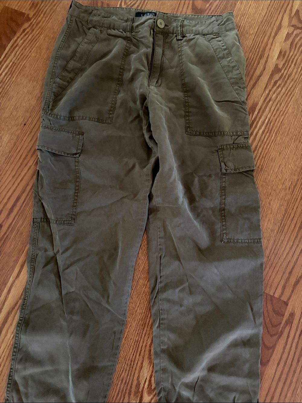 Lauren Ralph Lauren Olive Cargo Pants with Utility Pockets